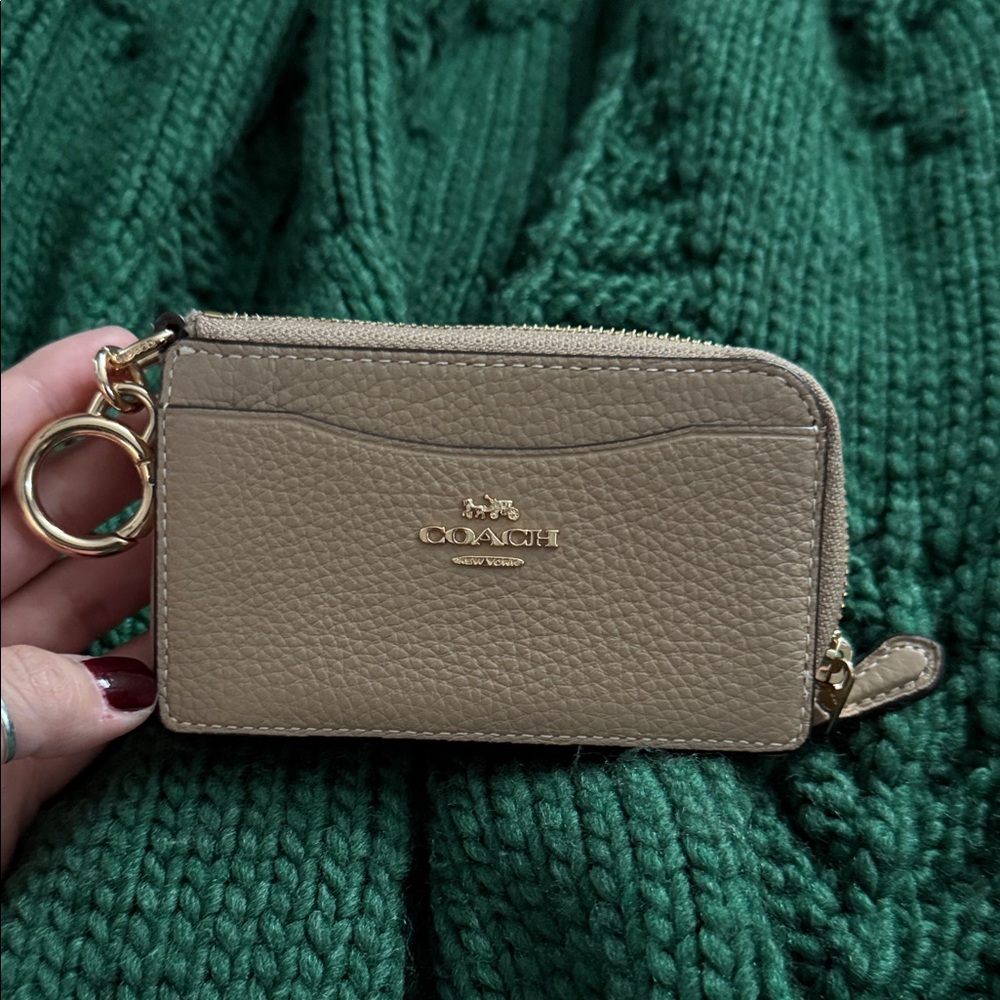 Coach Beige Leather Key Holder